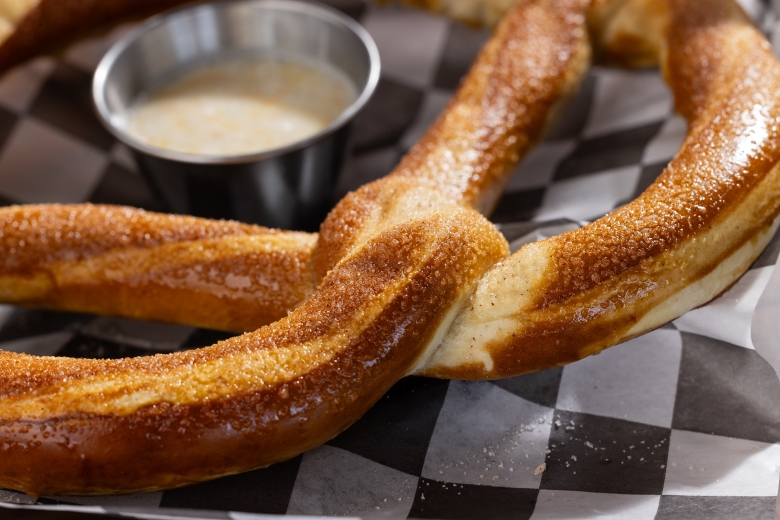 Bavarian Pretzel in cinnamon sugar