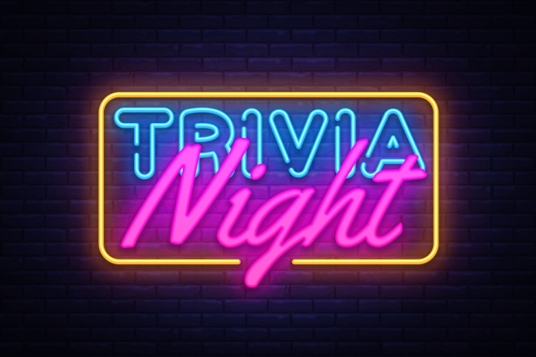 Trivia Night neon sign vector. Quiz Time Design template neon sign, light banner, neon signboard, nightly bright advertising, light inscription. Vector illustration